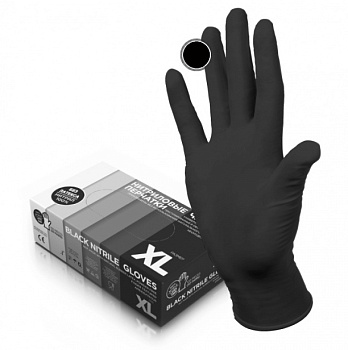 Фото Manual Black Nitrile Gloves Перчатки нитриловые M черные для клининга SEILOR