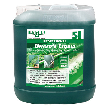 Фото Unger Liquid Высоконцентрированное моющее средство для стекол, 5 л (1:100) для клининга SEILOR